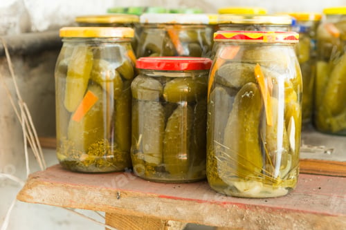 Preview: Preserves In Jars In Home Basement. Close Up Of Stocks Kept For The Winter.
