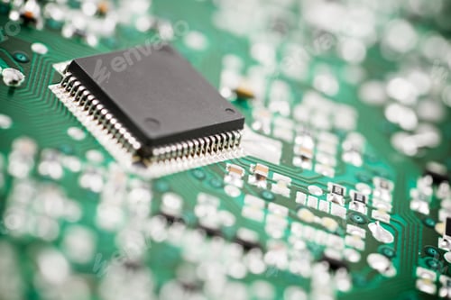 Preview: Chip Close Up On A Integrated Circuit.