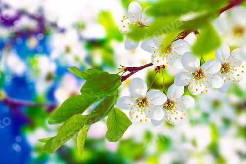 Preview: Blossoming Branch Apple. Bright Colorful Spring Flowers