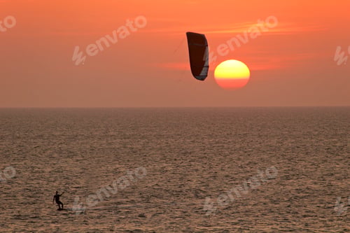 Preview: Kitesurfer At Sunset