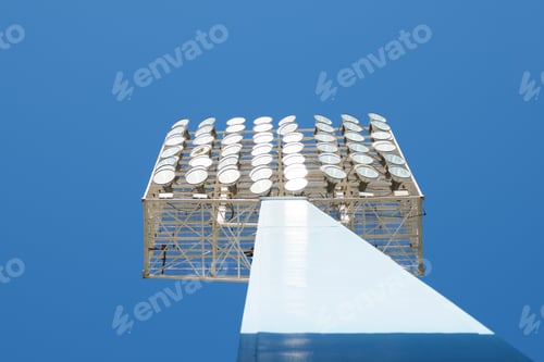 Preview: Stadium Lights With Blue Sky In Zaragoza, Spain.