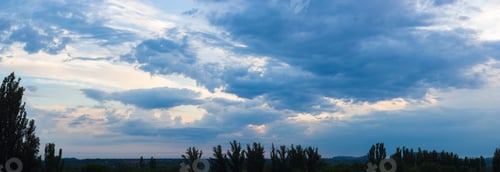 Preview: Landscape With Dramatic Light - Beautiful Golden Sunset With Saturated Sky And Clouds.