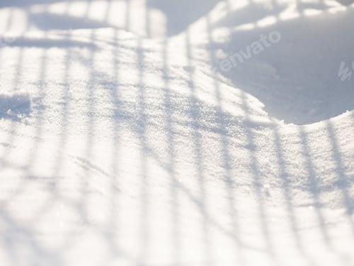 Preview: Snow Texture With Shadows - Stripes From A Fence