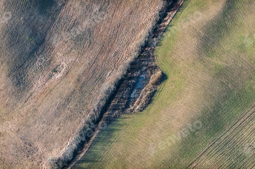Preview: Aerial View Over The Rural Fields In Late Autumn