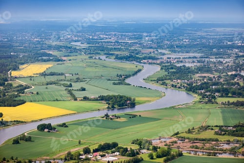 Preview: Aerial View Over The River Daugava (In Latvia)