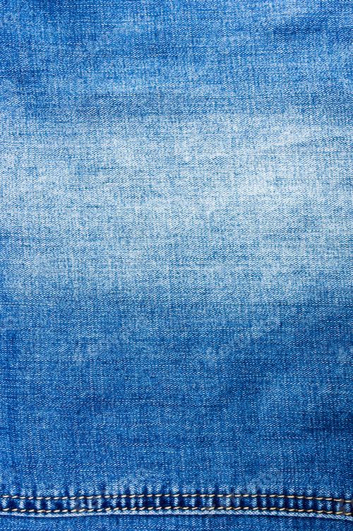 Preview: Clothing Items Blue Stonewashed Faded Jeans Cotton Fabric Texture With Seams, Clasps, Buttons And