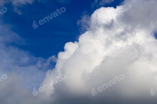 Preview: Beautiful, Fluffy, White And Grey Clouds And Blue Sky