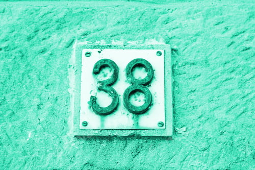 Preview: Number Thirty-Eight On The Wall, Detail Of A Number Of Information In A House, Figures