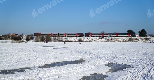 Preview: Passenger Train In A Winter Landscape