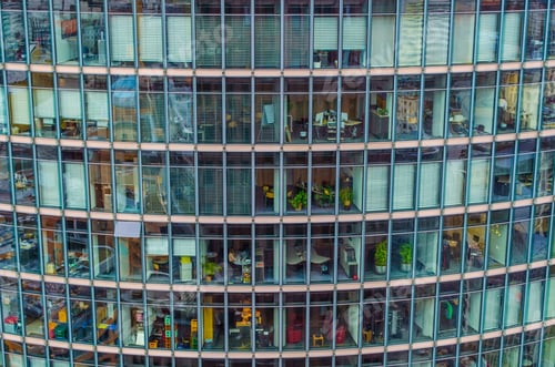 Preview: Hundreds Of People Are Working In Many Offices Situated In Steel And Glass Skyscraper In Berlin.