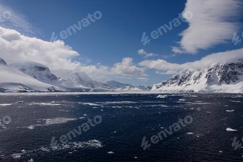 Preview: Antarctic Landscape With Sea And Mountains