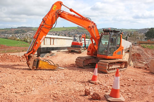 Preview: Digger On A Road Construction Site