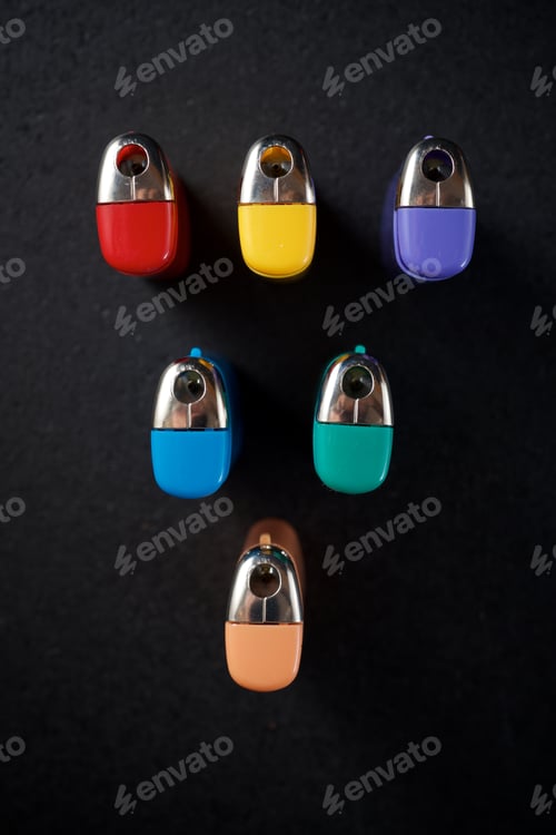Preview: Lighters On A Black Table.