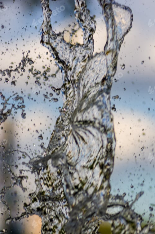 Preview: Transparent Falling Water Vertical Flows, Close Up