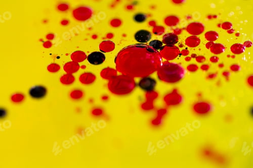 Preview: Abstract, Colorful Composition With Oil, Water And Ink