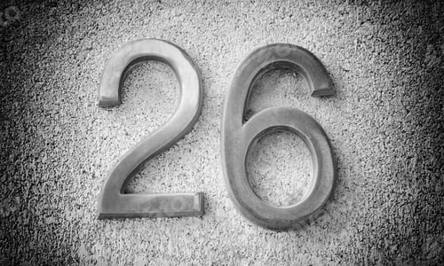 Preview: Number Twenty-Six Information, Detail Of A Even Number On A Wall, Indication And Signage