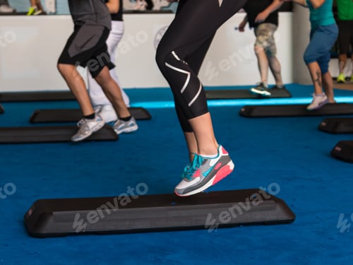 Preview: Female Legs On Step Board During Exercise