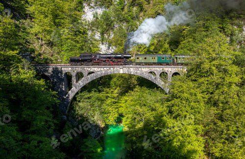 Preview: Steam Train Above Vintgar Gorge In Spring