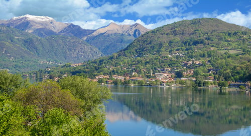 Preview: View To Village Of Pettenasco At Lake Orta,Italian Lake District,Piedmont,Italy