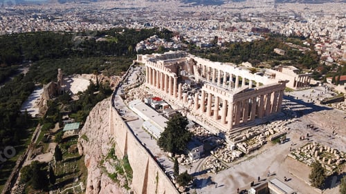 Preview: Aerial Drone Bird'S Eye View Photo Of Masterpiece Construction Of Ancient World Famous Monument