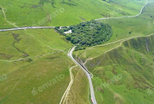 Preview: Aerial View Of Mam Tor, Peak District, From A Paraglider