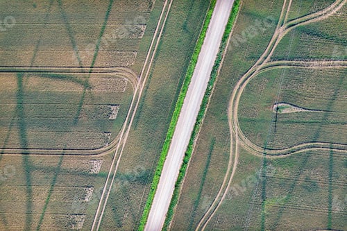 Preview: Aerial View Over The Rural Fields