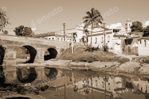 Preview: Sancti Spiritus, Cuba - Sepia Tone Retro Photo