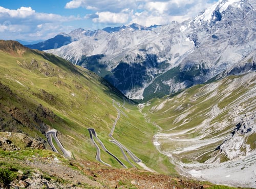 Preview: Italy, Stelvio National Park. Famous Stelvio Pass In Ortler Alps. Alpine Landscape.