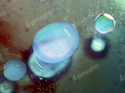 Preview: Abstract, Colorful Composition With Oil, Water And Ink