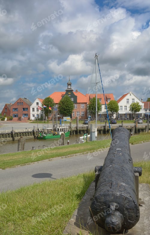 Preview: Harbor Of Toenning At Eider River In North Frisia,Schleswig-Holstein,Germany