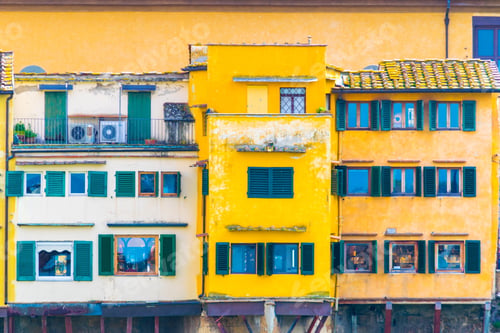Preview: Detail Of Colorful Houses On The Ponte Vecchio Bridge In The Italian City Florence
