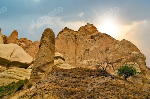 Preview: Goreme National Park, Volcanic Landscape Rock Formations In Cappadocia, Anatolia, Turkey.