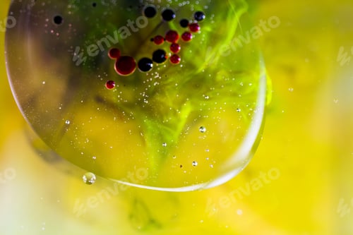 Preview: Abstract, Colorful Composition With Oil, Water And Ink