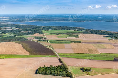 Preview: Aerial Panoramic View Over The Fields In Latvia