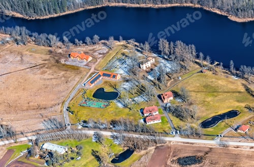 Preview: Aerial View Over The Small Village