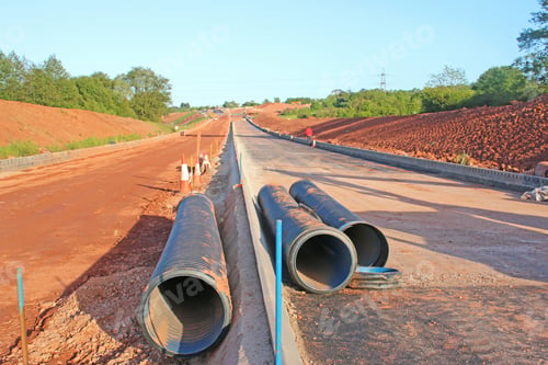 Preview: Pipes On A Road Construction Site