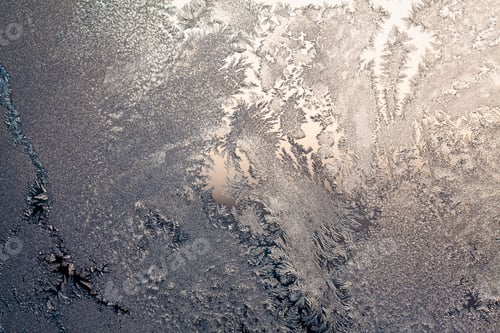 Preview: Ice Flowers On Glass - Texture And Background. High Resolution And Sharp, Beautiful Details