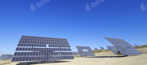 Preview: Solar Field With Blue And Clear Sky