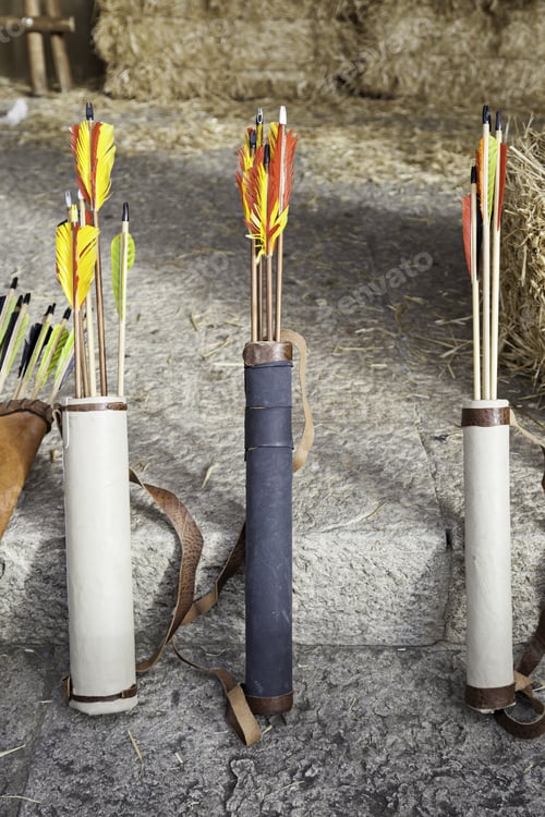 Preview: Arrows For Archery, A Detail Of Weapons To Shoot A Bow, Injury And Pain