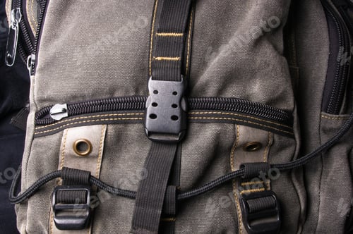Preview: Closeup Of A Pockets In The Brown Backpack