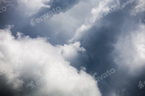 Preview: Beautiful, Fluffy, White And Grey Clouds And Blue Sky