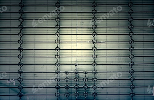 Preview: Metal Wall Protection, Detail From A Closed Metal Ottoman, Security