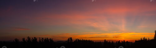 Preview: Landscape With Dramatic Light - Beautiful Golden Sunset With Saturated Sky And Clouds.