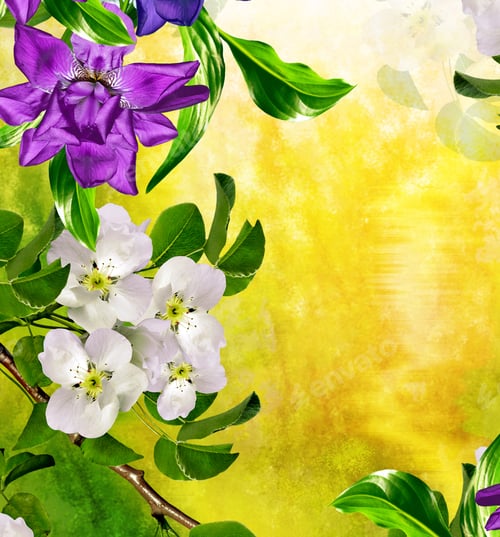 Preview: Spring Landscape. Flowering Pear. Spring Flowering Garden.