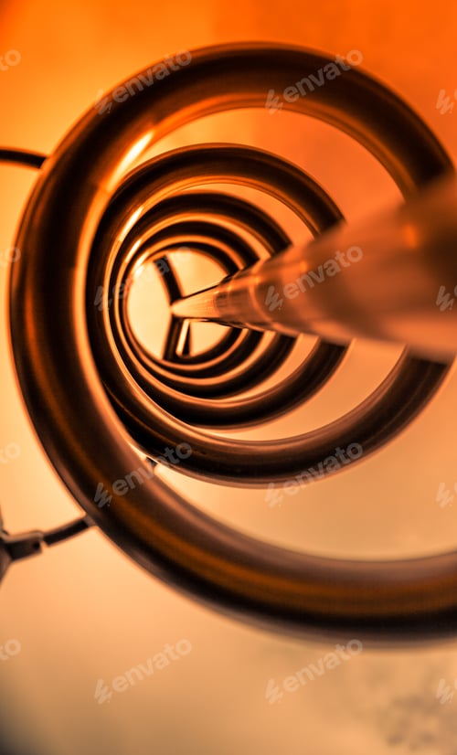 Preview: Abstract Industrial Background Of A Metallic Spiral Leading Up Towards The Sky