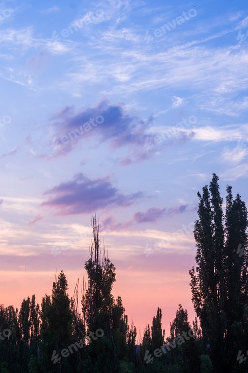 Preview: Landscape With Dramatic Light - Beautiful Golden Sunset With Saturated Sky And Clouds.
