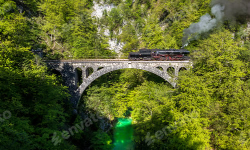Preview: Steam Train Above Vintgar Gorge In Spring