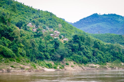 Preview: Views Of The Mekong Delta From Laos South East Asia. Spectacular Views Of The Rivers, Trees And