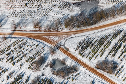 Preview: Aerial View Over The Rural Fields In Springtime