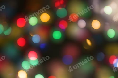 Preview: Abstract Circular Lights Blurred Bokeh Holiday Background Of Christmas Light